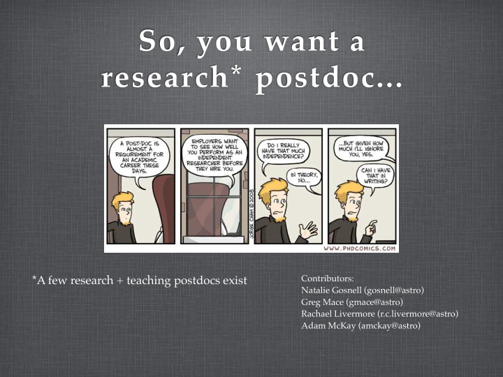 so you want a research postdoc