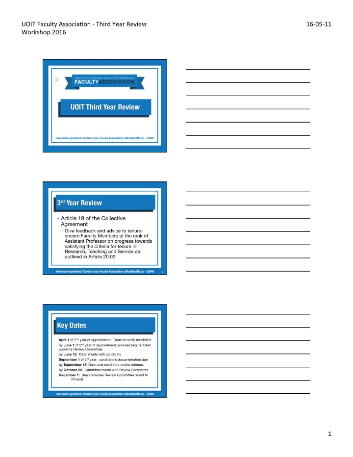 uoit third year review