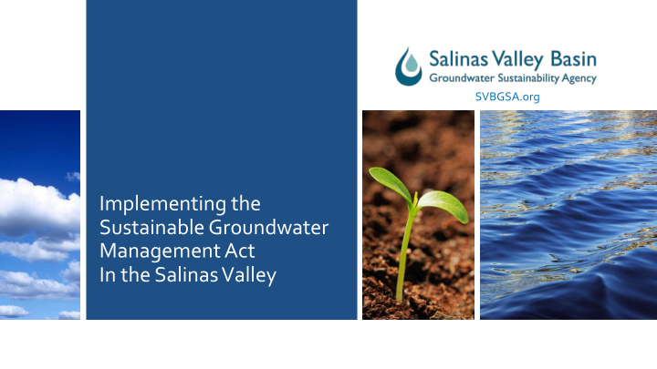 implementing the sustainable groundwater management act