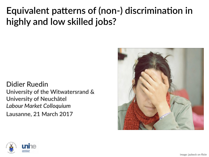 equivalent patuerns of non discriminatjon in highly and