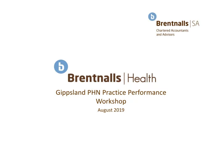 gippsland phn practice performance workshop
