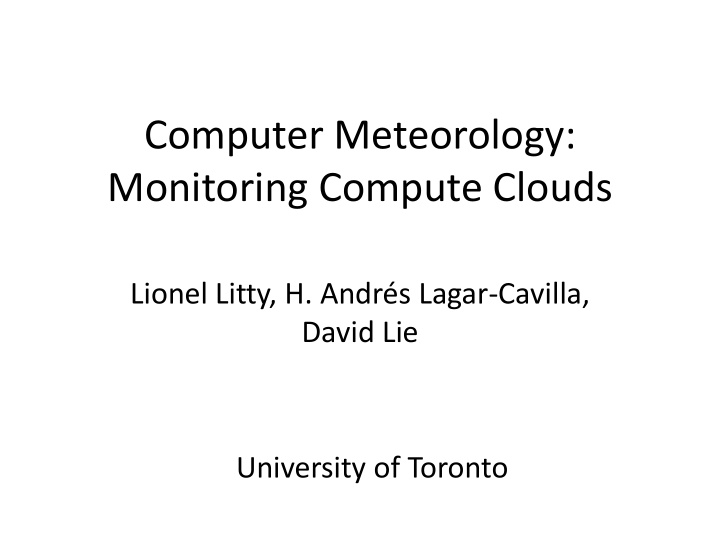 computer meteorology