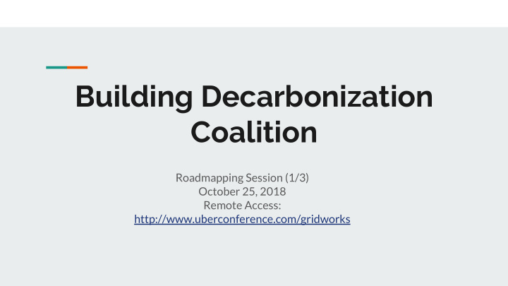 building decarbonization coalition
