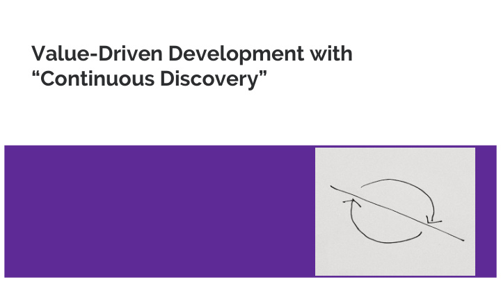 value driven development with continuous discovery