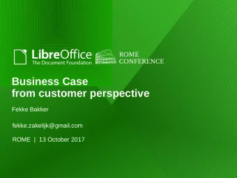 Business Case  from customer perspective  Fekke Bakker  fekke.zakelijk@gmail.com  ROME  |  13