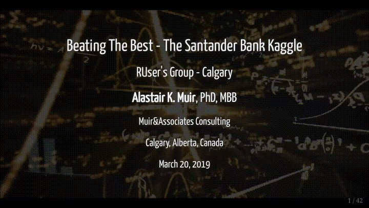 beating the best the santander bank kaggle beating the