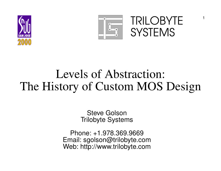levels of abstraction the history of custom mos design