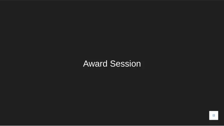 award session thanks to workshop sponsors collaborators