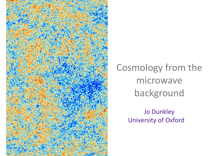 cosmology from the microwave background