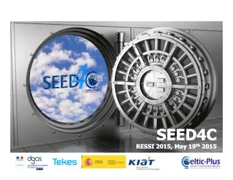 SEED4C  SEED4C th 2015  RESSI 2015,  RESSI 2015, May 19 May 19 th  2015  1  Alcatel-Lucent  France