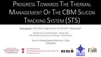 T RACKING S YSTEM (STS) Kshitij Agarwal 1 , Piotr Koczon 2 , Evgeny Lavrik 1 , H.R. Schmidt 1,2 ,