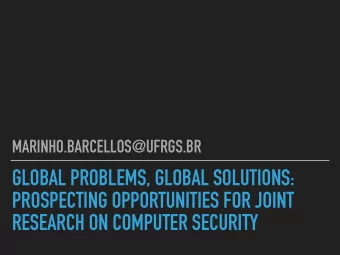 GLOBAL PROBLEMS, GLOBAL SOLUTIONS:  PROSPECTING OPPORTUNITIES FOR JOINT  RESEARCH ON COMPUTER