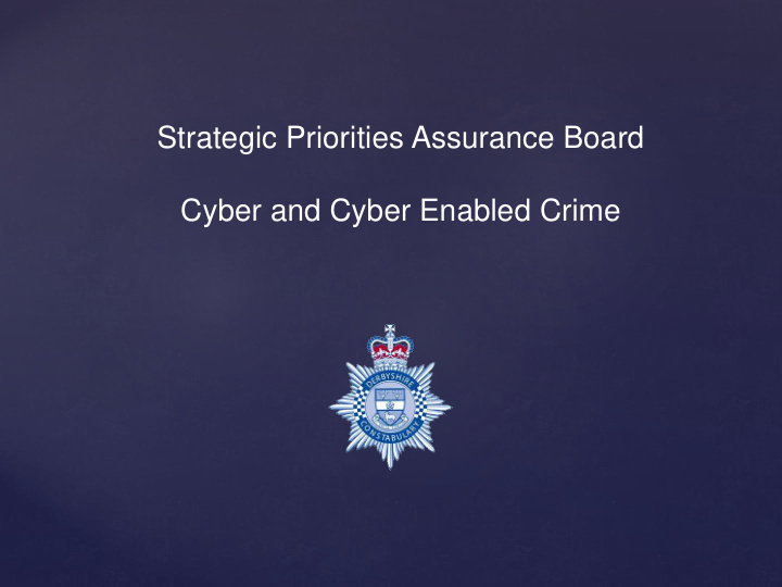 strategic priorities assurance board cyber and cyber