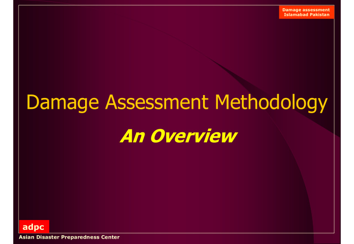 damage assessment methodology