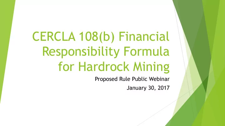 cercla 108 b financial responsibility formula for