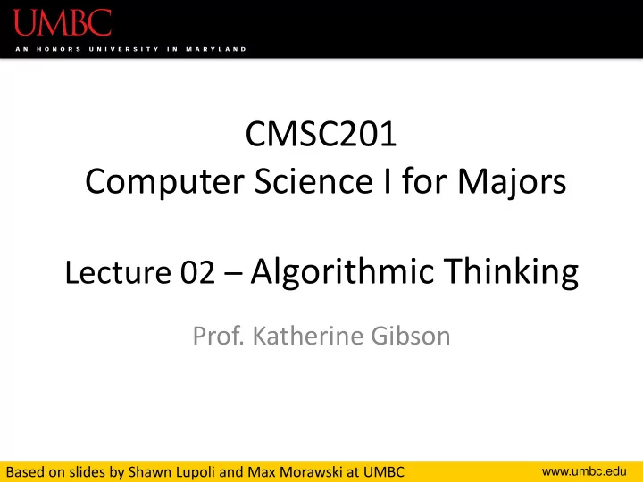 lecture 02 algorithmic thinking