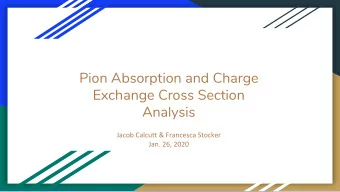 Pion Absorption and Charge  Exchange Cross Section  Analysis  Outline