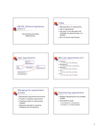 1  Representations for  requirements  Unified Modeling Language  UML (1997)  Requirement