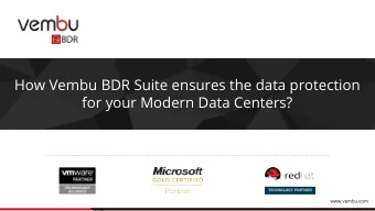 How Vembu BDR Suite ensures the data protection  for your Modern Data Centers?  www.vembu.com