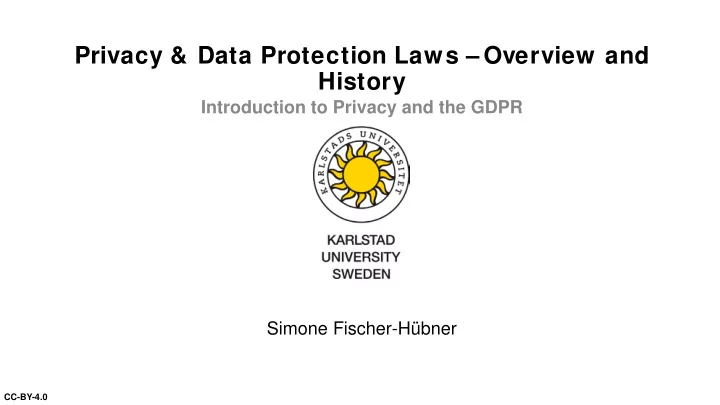 privacy data protection laws overview and history