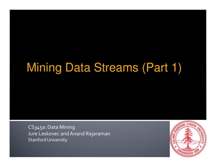 mining data streams part 1
