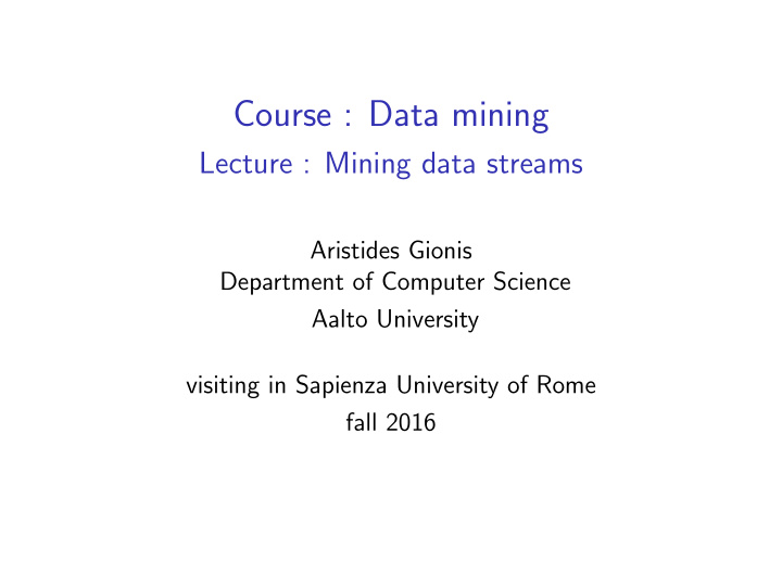 course data mining