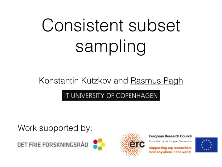 consistent subset sampling