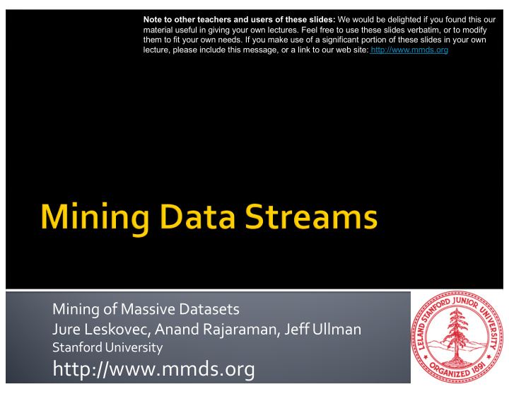 http mmds org in many data mining situations we do not
