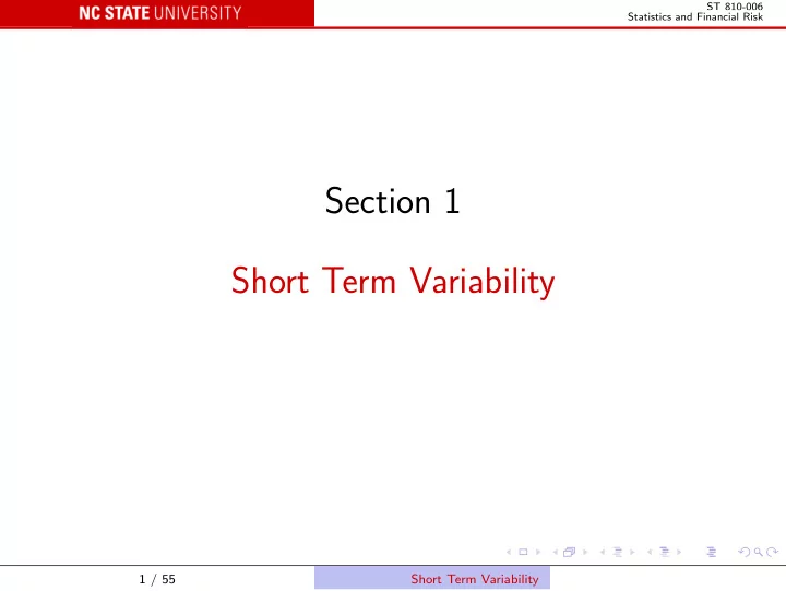 section 1 short term variability