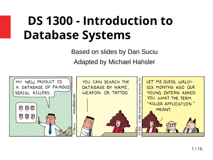 ds 1300 introduction to database systems