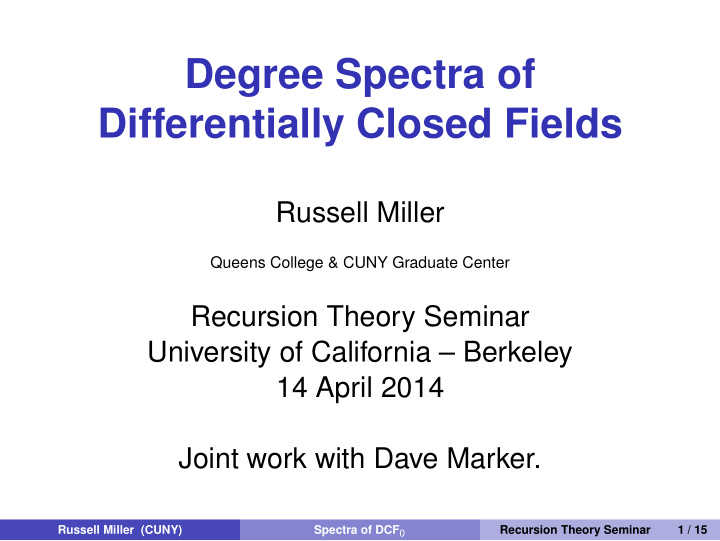 degree spectra of differentially closed fields