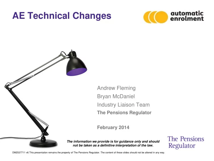 ae technical changes