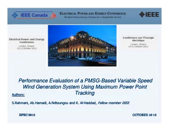 Performance Evaluation of a PMSG  Performance Evaluation of a PMSG-Based Variable Speed  Based