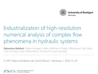 Industrialization of high-resolution  numerical analysis of complex flow  phenomena in hydraulic