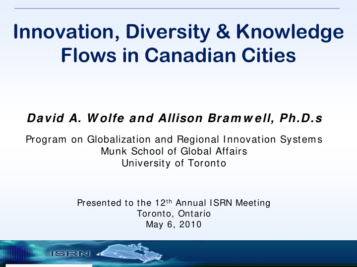 innovation diversity knowledge flows in canadian cities