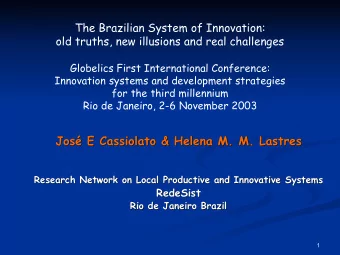 Jos E Cassiolato  Cassiolato &amp; Helena M. M. Lastres  &amp; Helena M. M. Lastres  Jos E