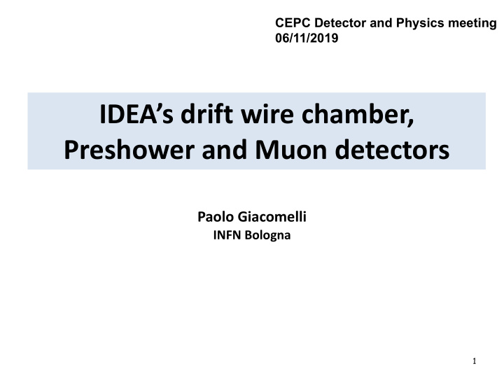idea s drift wire chamber preshower and muon detectors