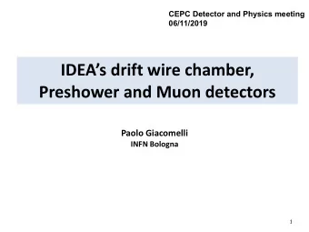 IDEAs drift wire chamber,  Preshower and Muon detectors  Paolo Giacomelli  INFN Bologna  1