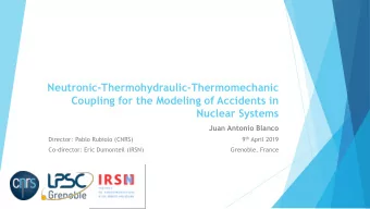 Nuclear Systems  Juan Antonio Blanco 9 th April 2019  Director: Pablo Rubiolo (CNRS)  Co-director: