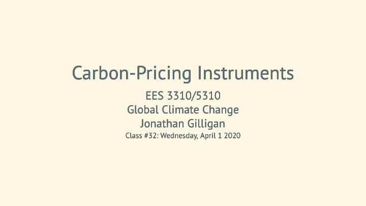 carbon pricing instruments carbon pricing instruments