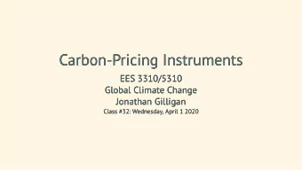 Carbon-Pricing Instruments  Carbon-Pricing Instruments  EES 3310/5310  EES 3310/5310  Global