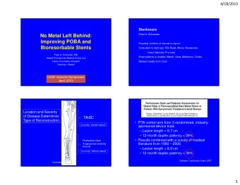 No Metal Left Behind:  Improving POBA and  Potential conflicts of interest to report: