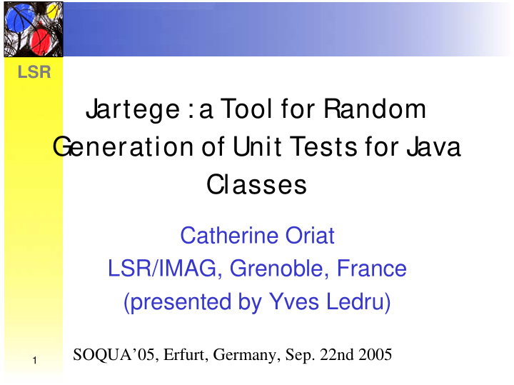 jartege a tool for random generation of unit tests for