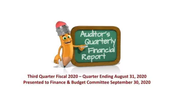1  Auditors Quarterly Financial Report  The County Auditor is required to prepare a  quarterly