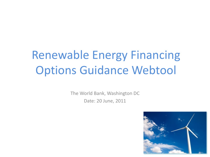 renewable energy financing