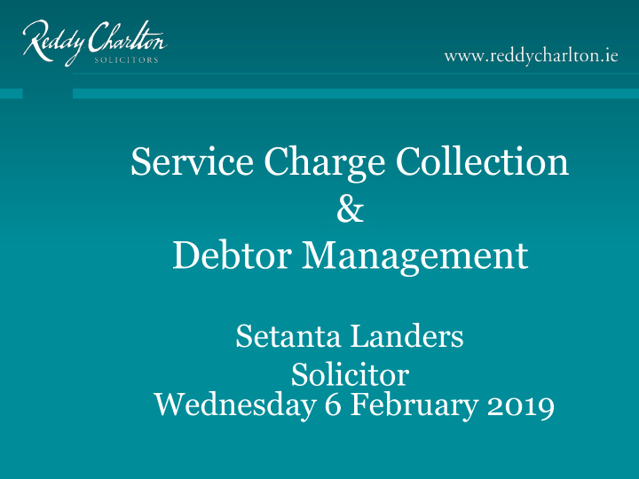 service charge collection
