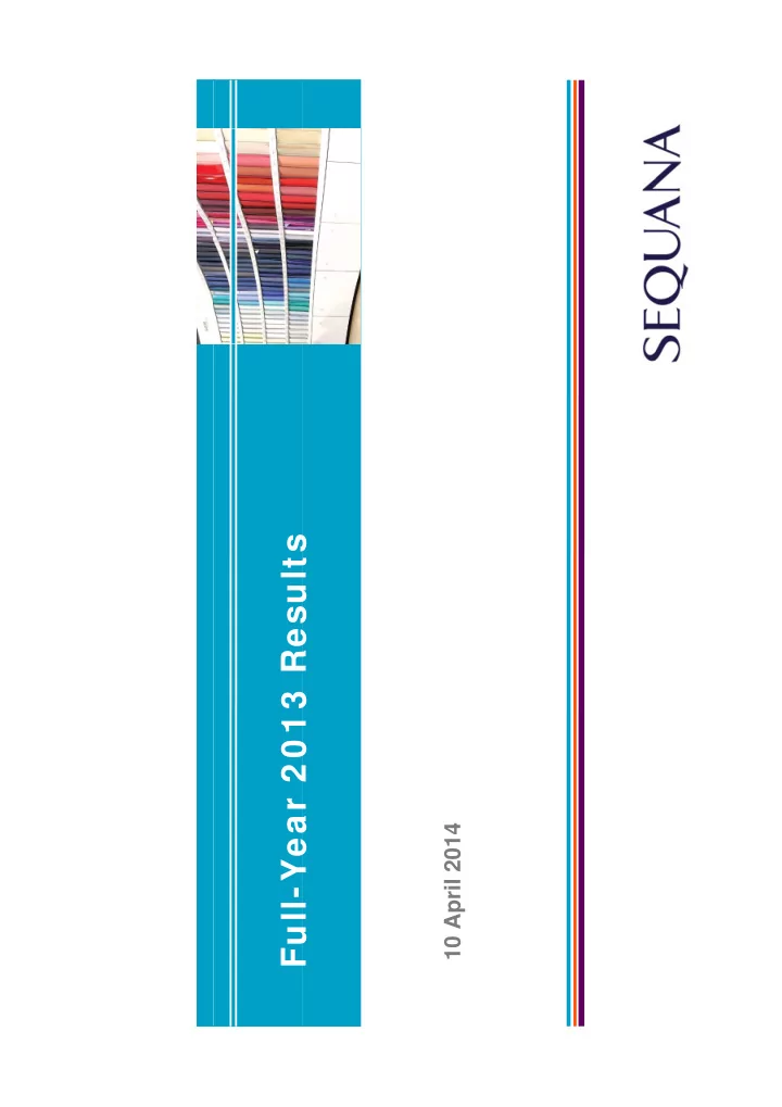 full year 2 0 1 3 results full year 2 0 1 3 results