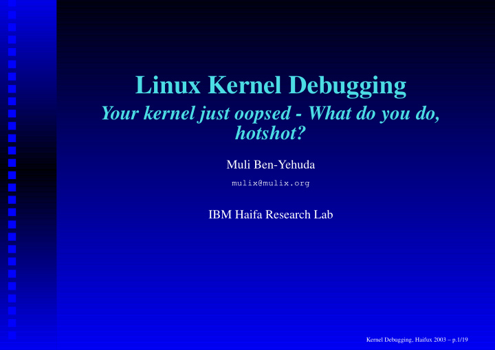 linux kernel debugging