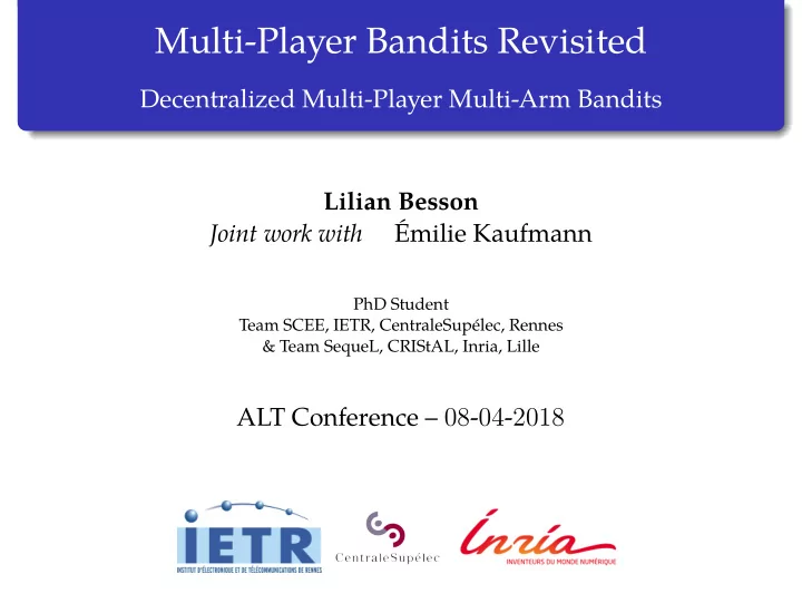 multi player bandits revisited