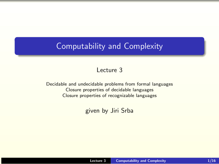 computability and complexity